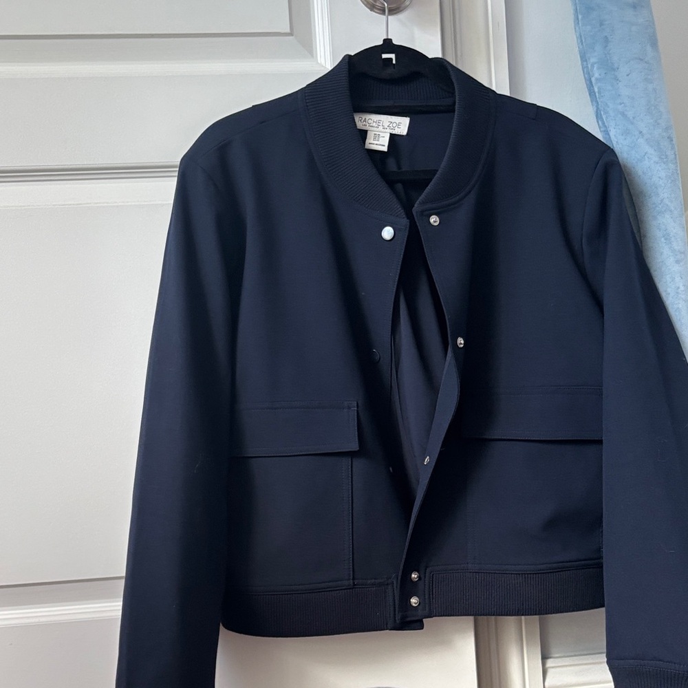 RACHEL ZOE Navy Bomber Jacket Size XL Worn Once